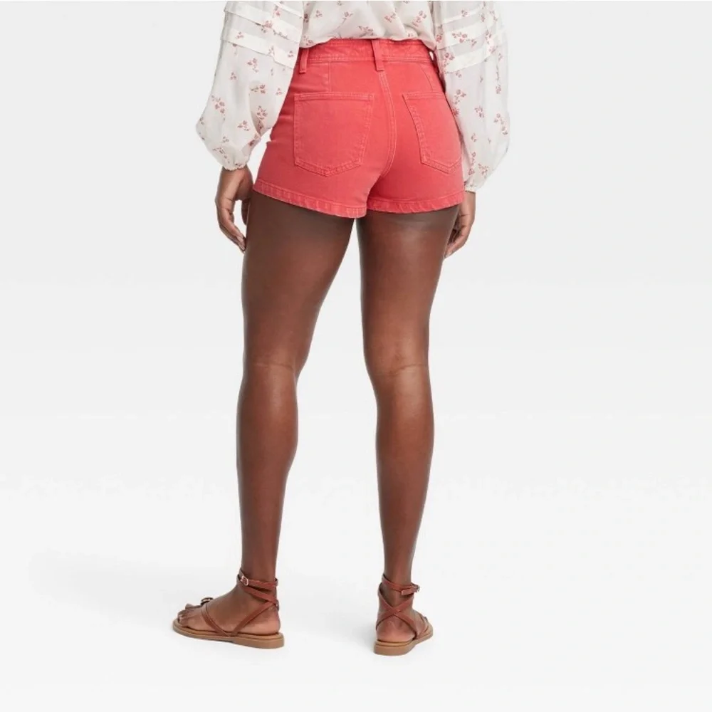 Universal Thread Red High Rise Sailor Denim Shorts - Picture 5 of 6